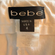 Bebe White Zipper Slacks (S)