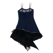 Cyberg Euro 2000s Graphic Asymmetrical Zip Front Dress (S)