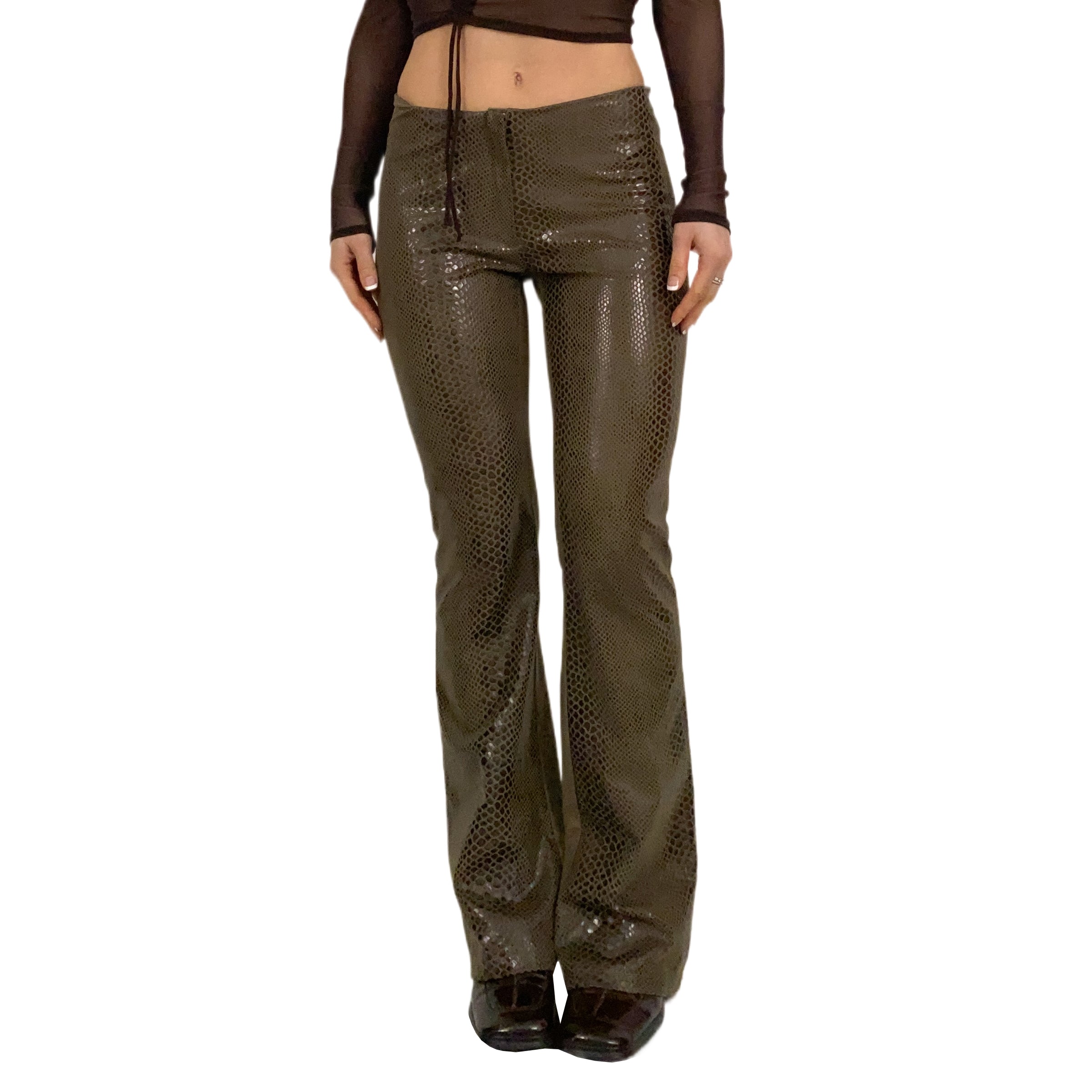 Low Rise Snakeskin Flares (XS)