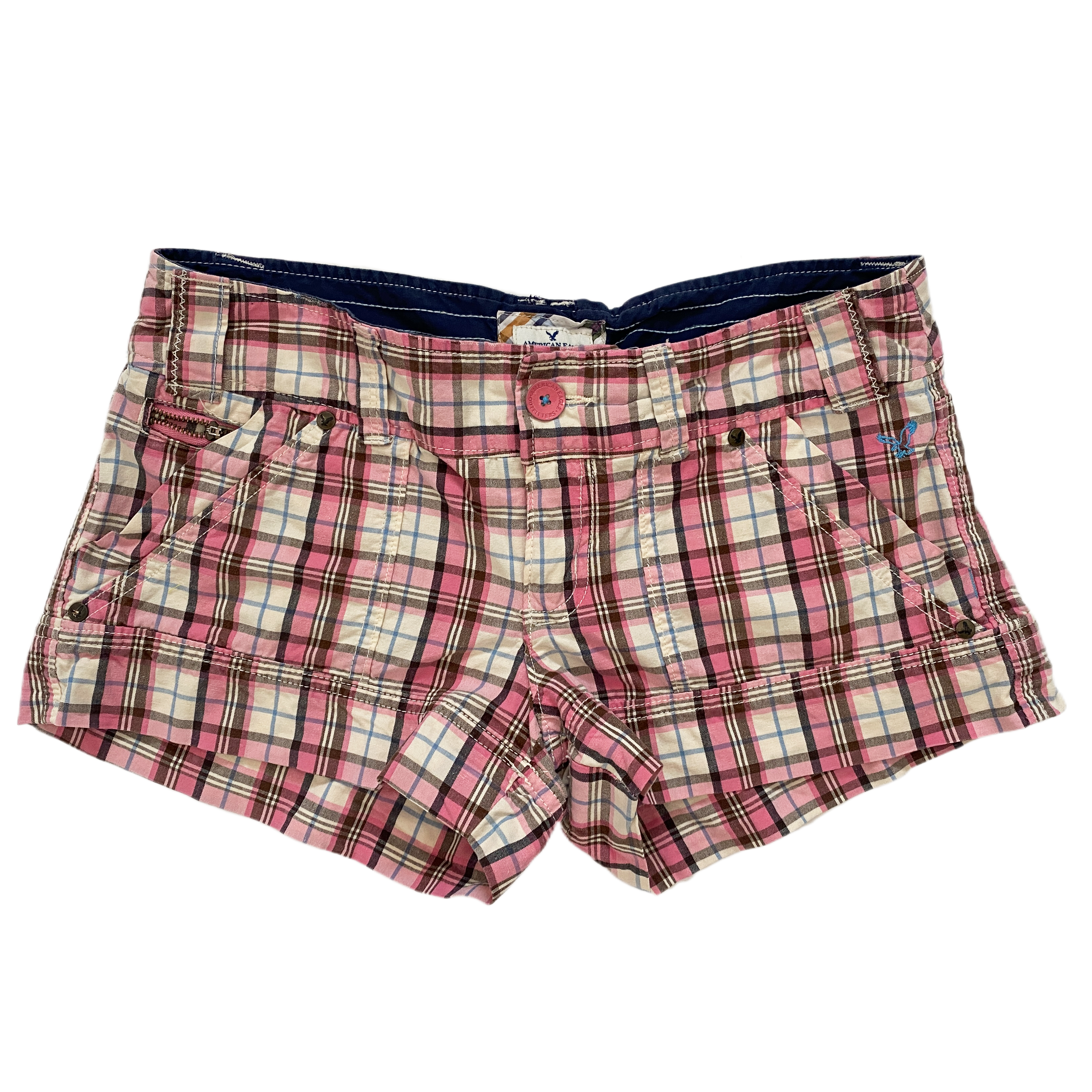 Pink Plaid Preppy Shorts (S/M)