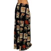 Rose Print Slinky Maxi Skirt (L)