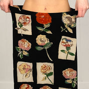 Rose Print Slinky Maxi Skirt (L)