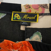 Rose Print Slinky Maxi Skirt (L)