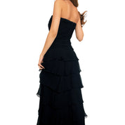 BCBG Strapless Silk Tiered Gown (M)