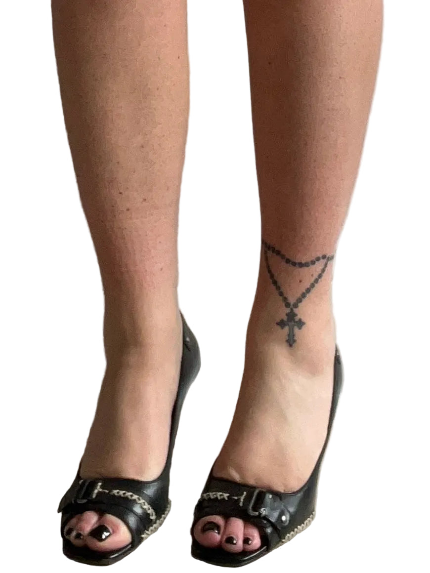 Y2K Buckle Leather Peep Toes (8)