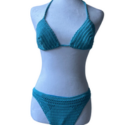 Y2K Blue Crochet Express Bikini