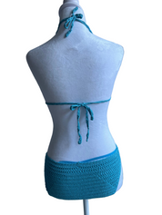 Y2K Blue Crochet Express Bikini
