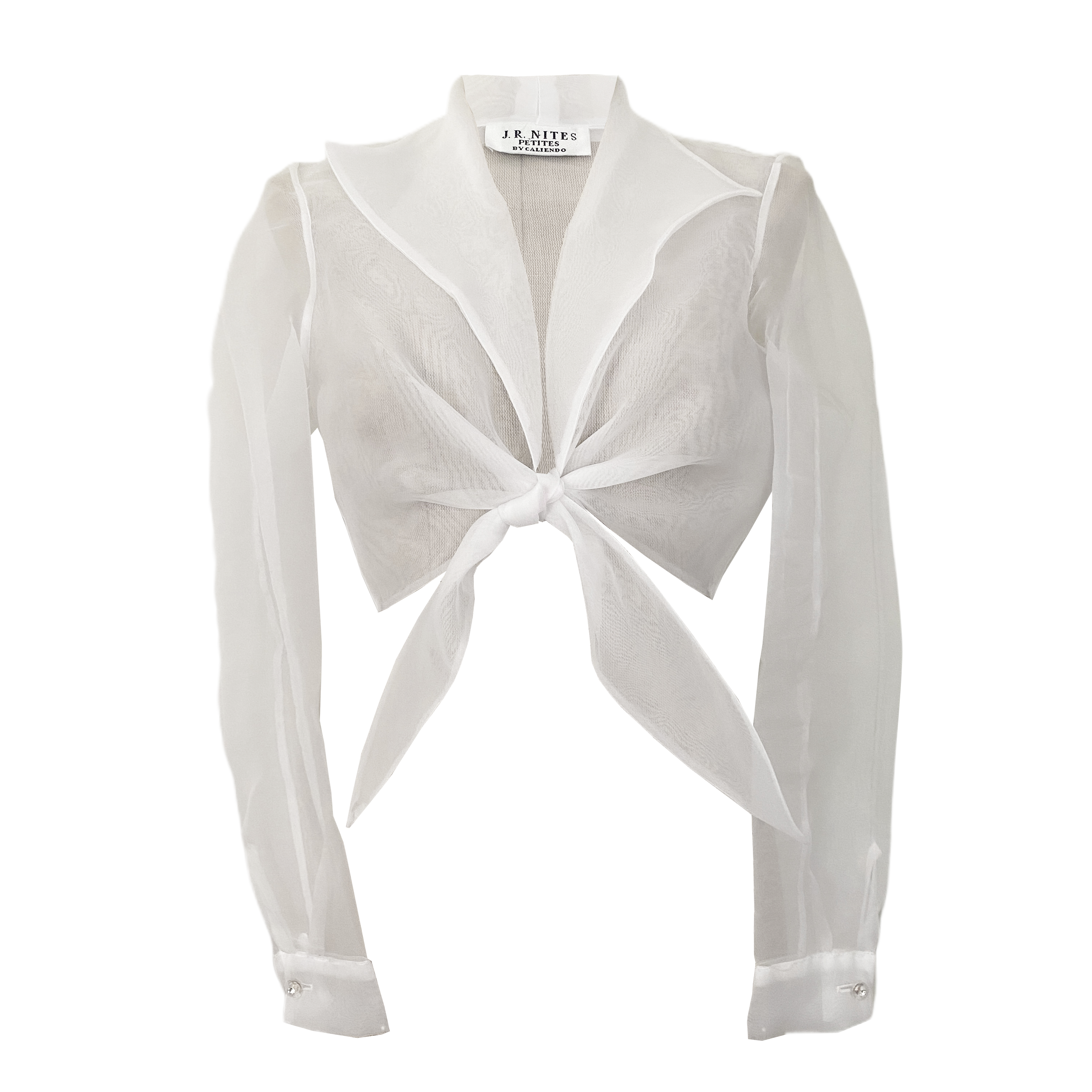 White Organza Tie Front Blouse (S/M)
