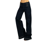 Wide Leg Mid-Rise Trouser Jeans (M)