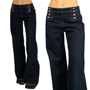 Wide Leg Mid-Rise Trouser Jeans (M)