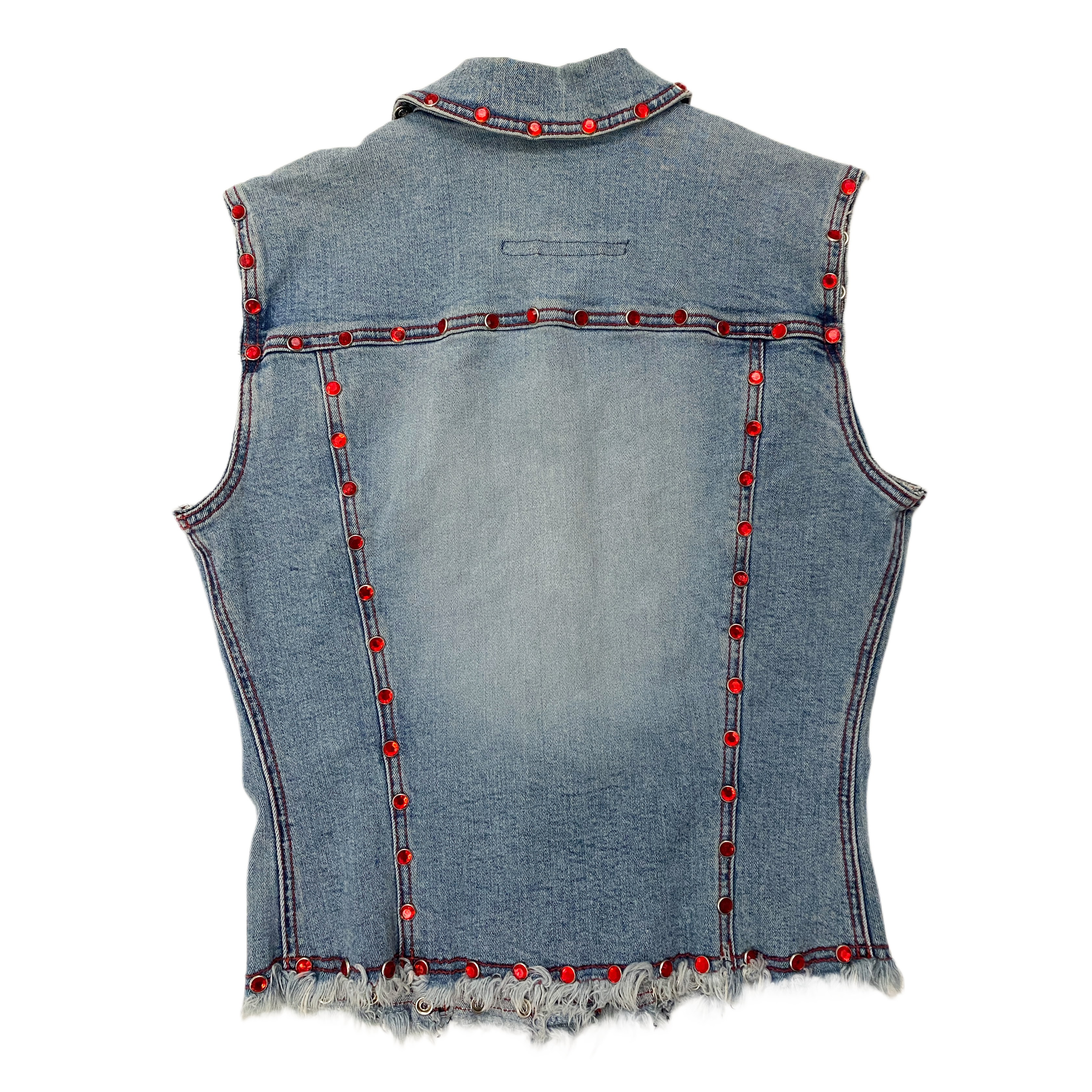 Guess Americana Denim Rhinestone Vest (M)