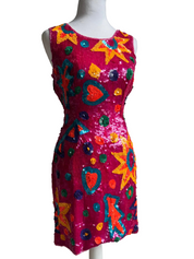 Vintage 1980s/1990s Beaded & Sequin Mini Dress (XS/S)