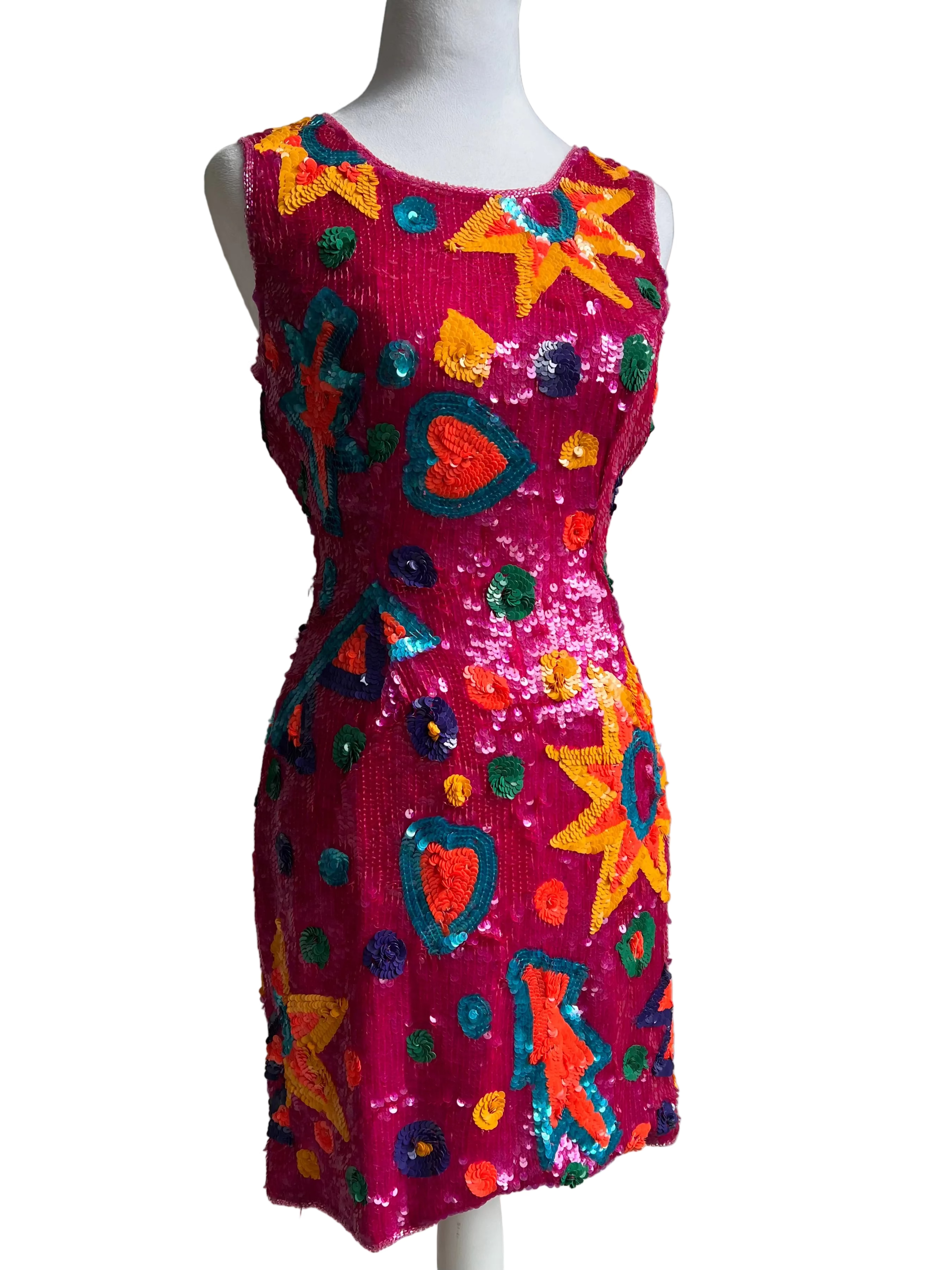 Vintage 1980s/1990s Beaded & Sequin Mini Dress (XS/S)