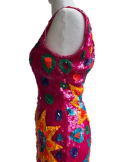 Vintage 1980s/1990s Beaded & Sequin Mini Dress (XS/S)