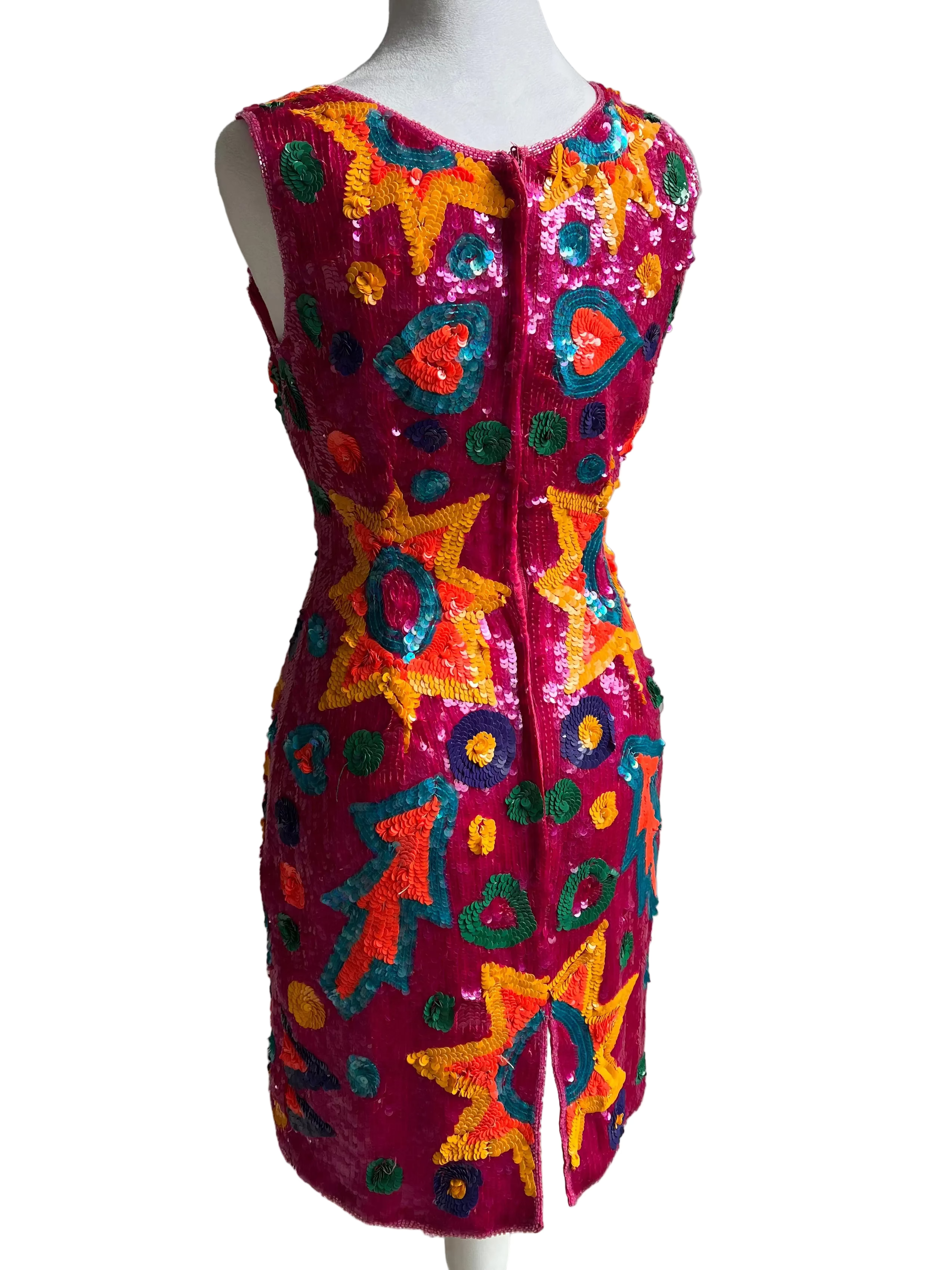 Vintage 1980s/1990s Beaded & Sequin Mini Dress (XS/S)