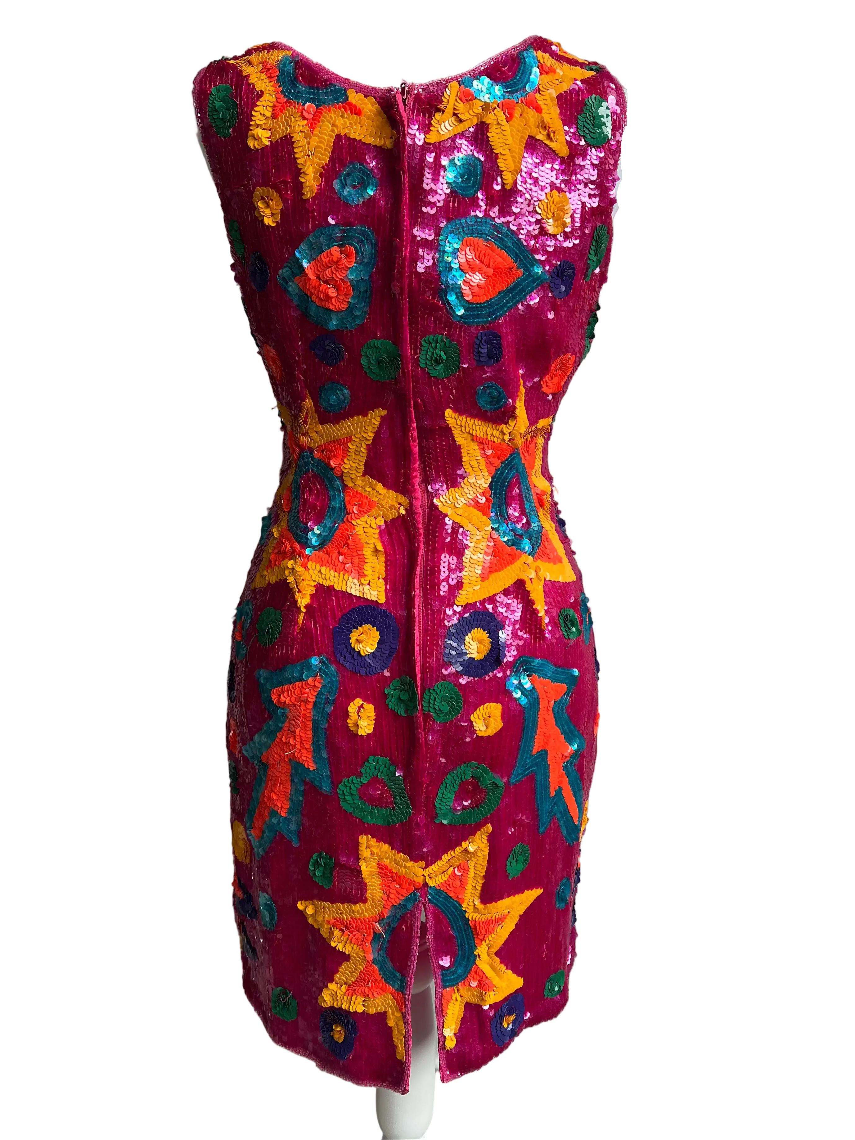 Vintage 1980s/1990s Beaded & Sequin Mini Dress (XS/S)