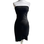 Vintage 1990s Slinky Charlotte Russe Strapless Beaded Mini Dress (S/M)