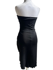 Vintage 1990s Slinky Charlotte Russe Strapless Beaded Mini Dress (S/M)