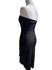 Vintage 1990s Slinky Charlotte Russe Strapless Beaded Mini Dress (S/M)