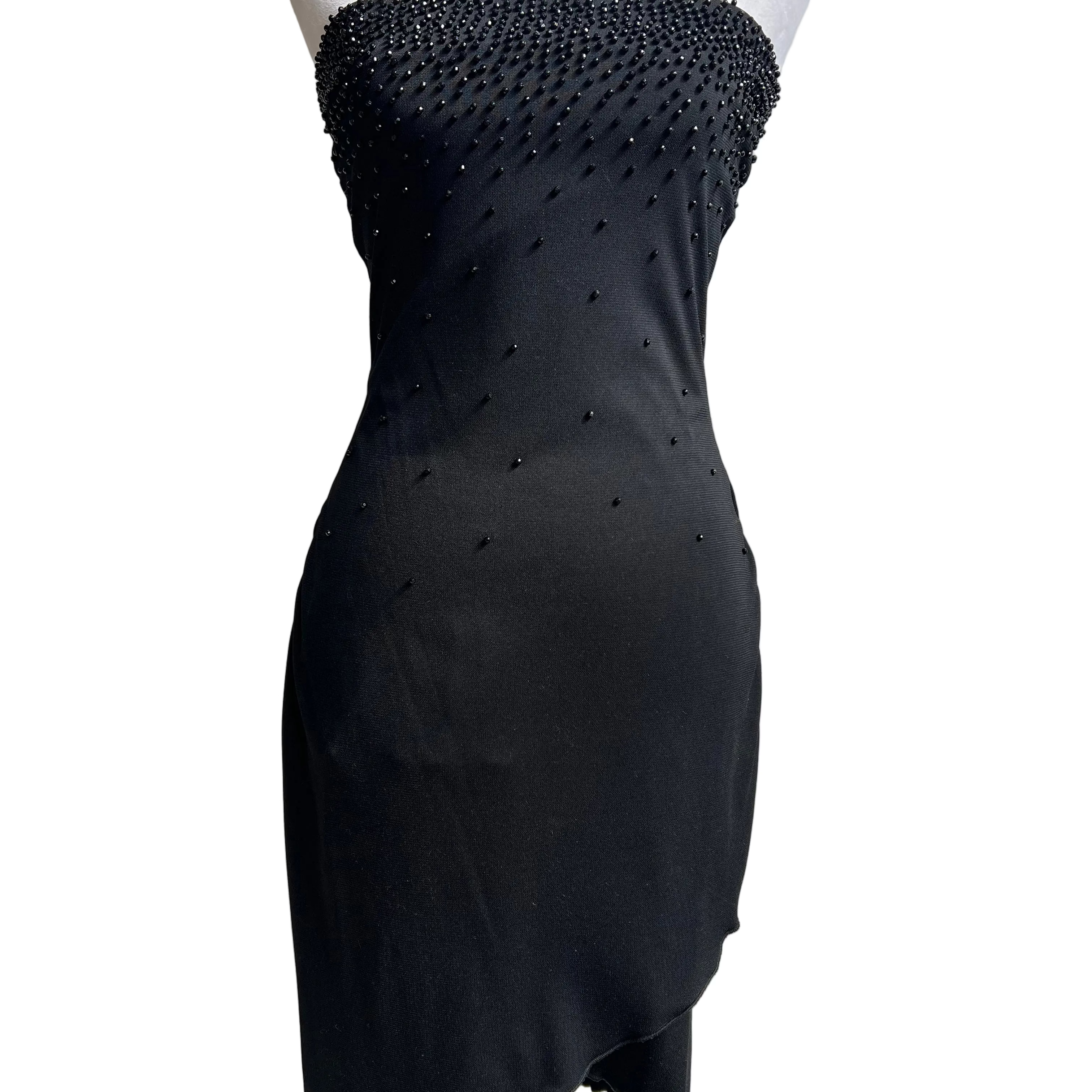 Vintage 1990s Slinky Charlotte Russe Strapless Beaded Mini Dress (S/M) Vintage 1990s Slinky Charlotte Russe Strapless Beaded Mini Dress (S/M)