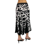 Abstract Lace Waist Midi Skirt (M)