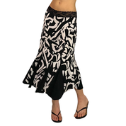 Abstract Lace Waist Midi Skirt (M)