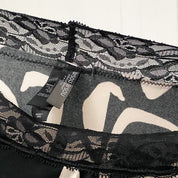 Abstract Lace Waist Midi Skirt (M)