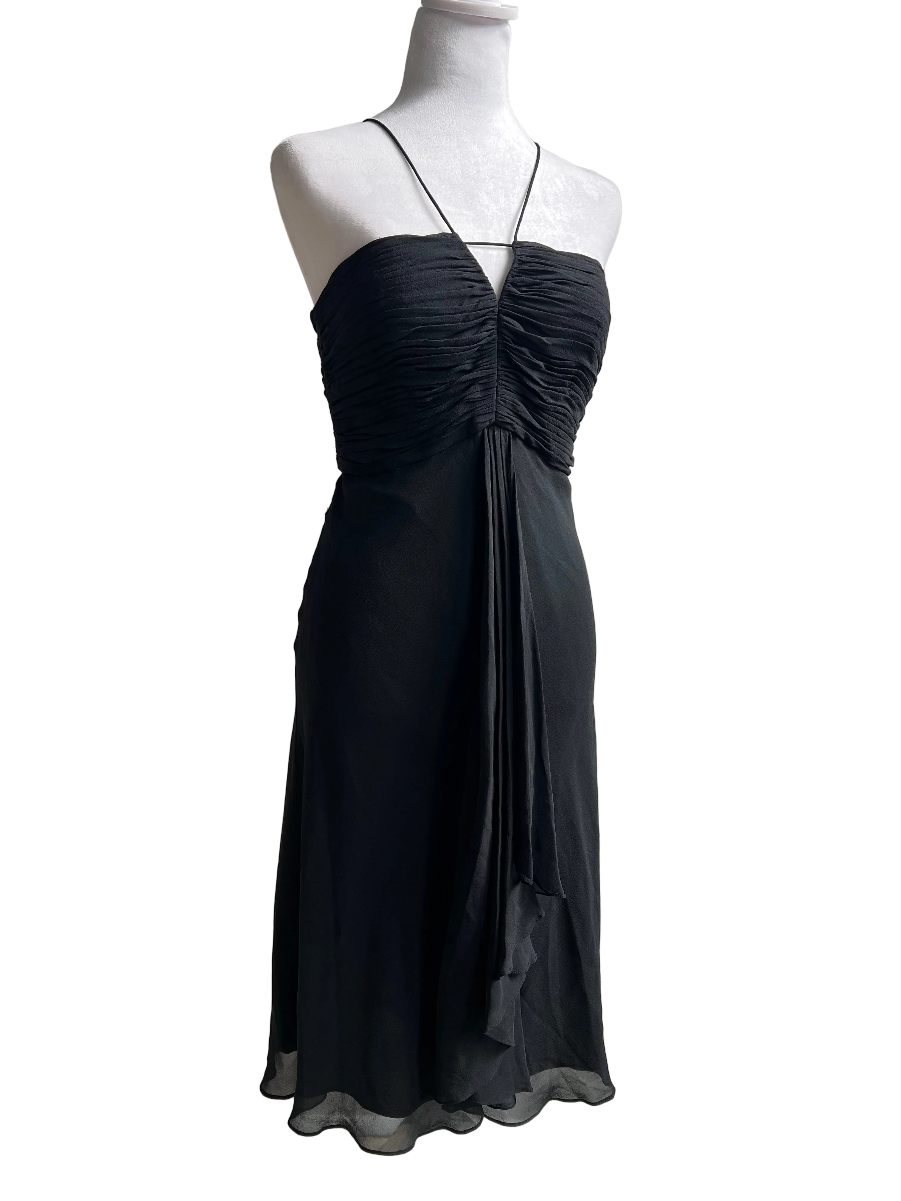 Vintage Y2K 100% Silk Midi Dress (S/M)