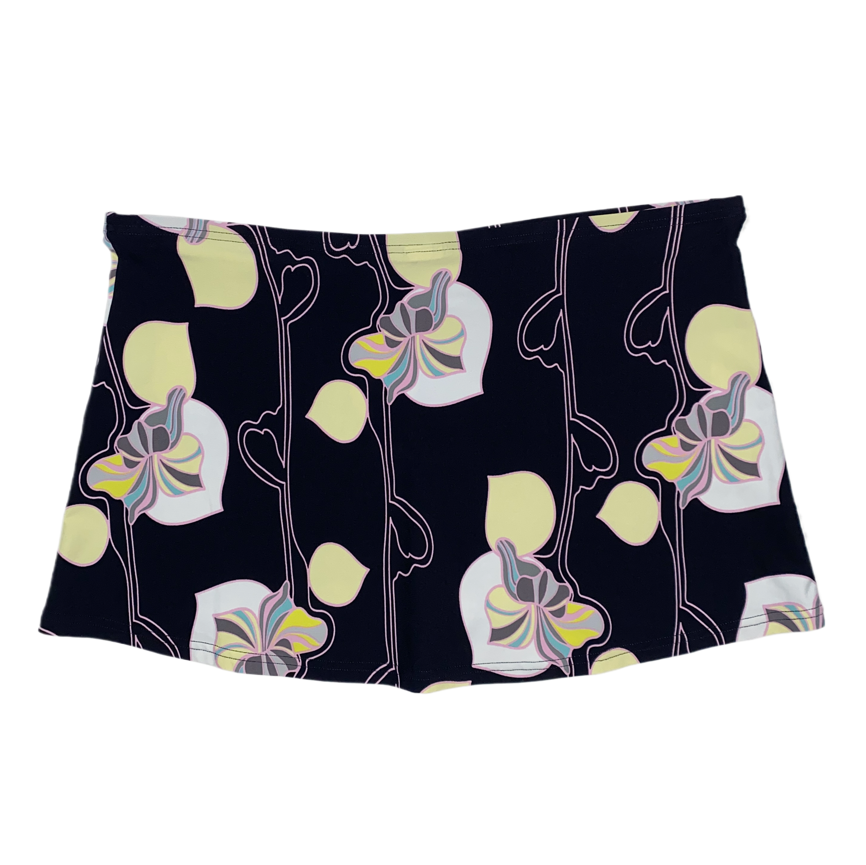 Noir Floral Low Rise Mini Skirt (L)