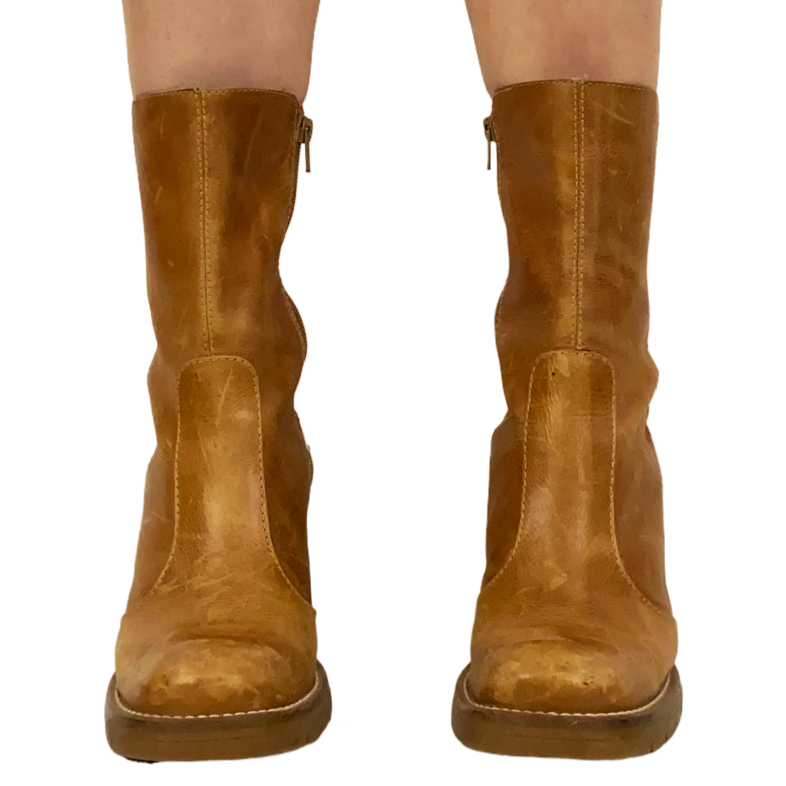 Cognac Leather Boots (7.5) hi