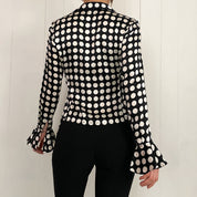 Black & White Silk Polka Dot Blouse (S)
