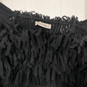 Black Feathered Off-Shoulder Top (M)