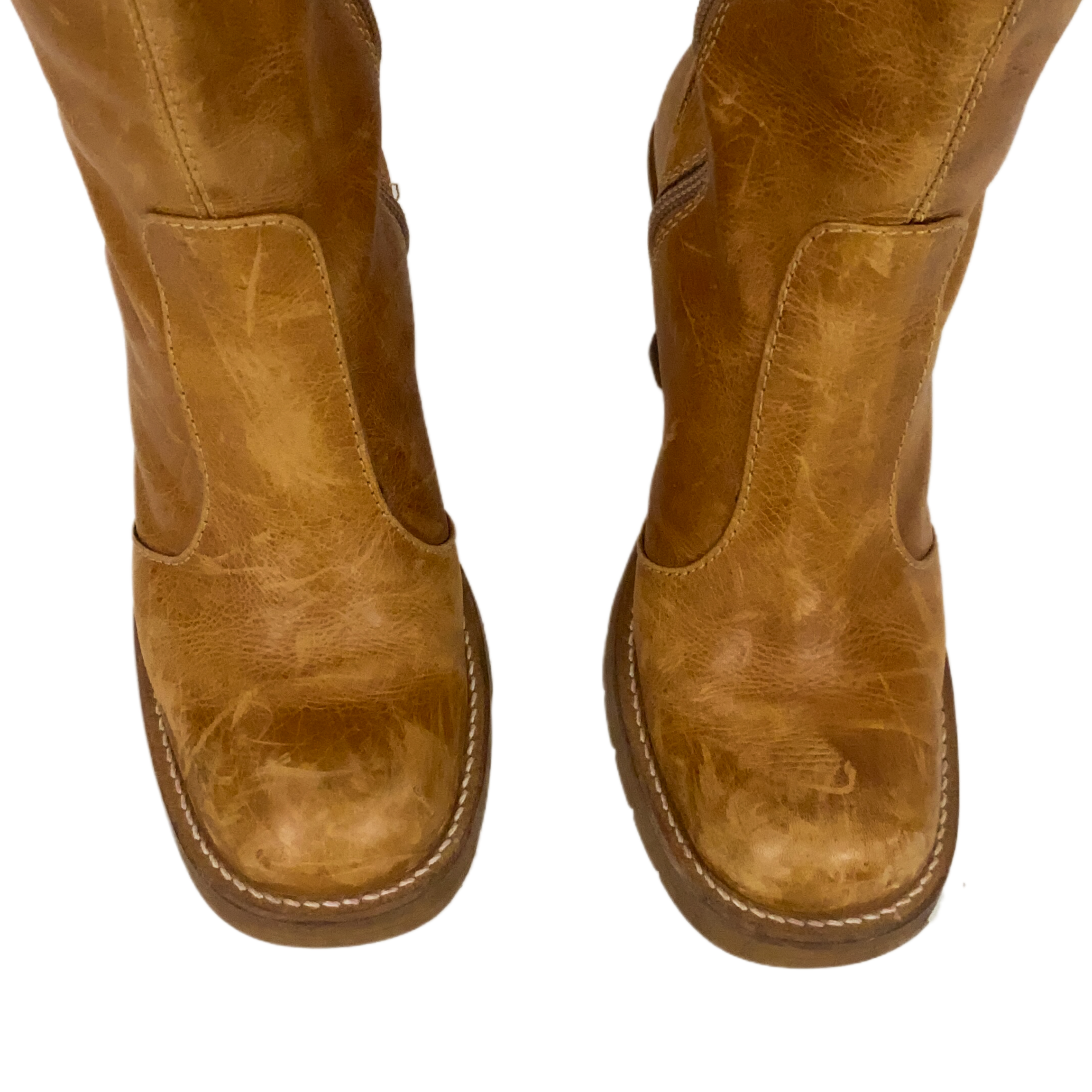Cognac Leather Boots (7.5) hi