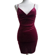 Y2K Crushed Velvet Mini Dress (XS/S)