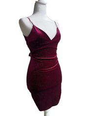 Y2K Crushed Velvet Mini Dress (XS/S)