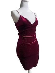 Y2K Crushed Velvet Mini Dress (XS/S)