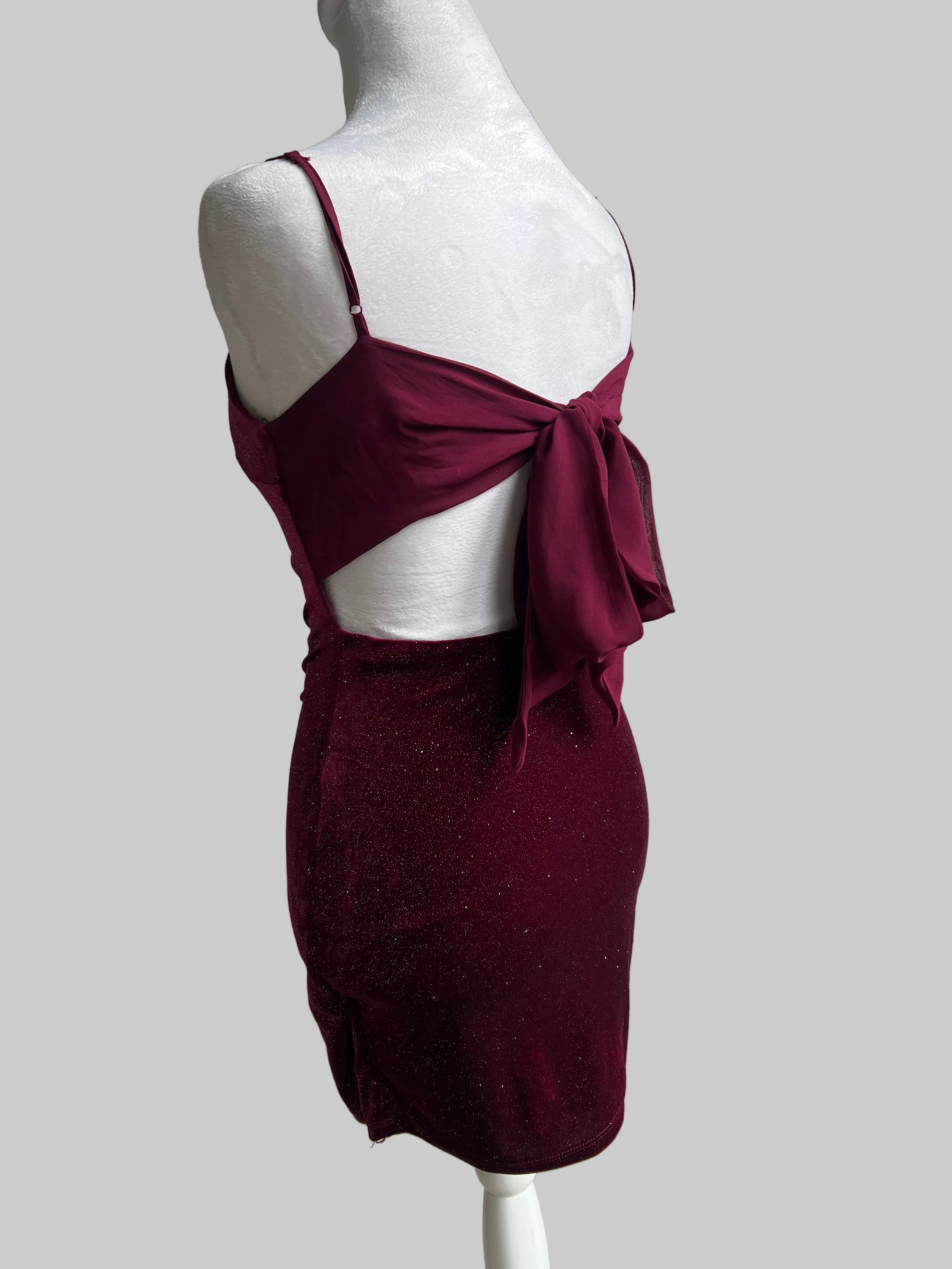 Y2K Crushed Velvet Mini Dress (XS/S)