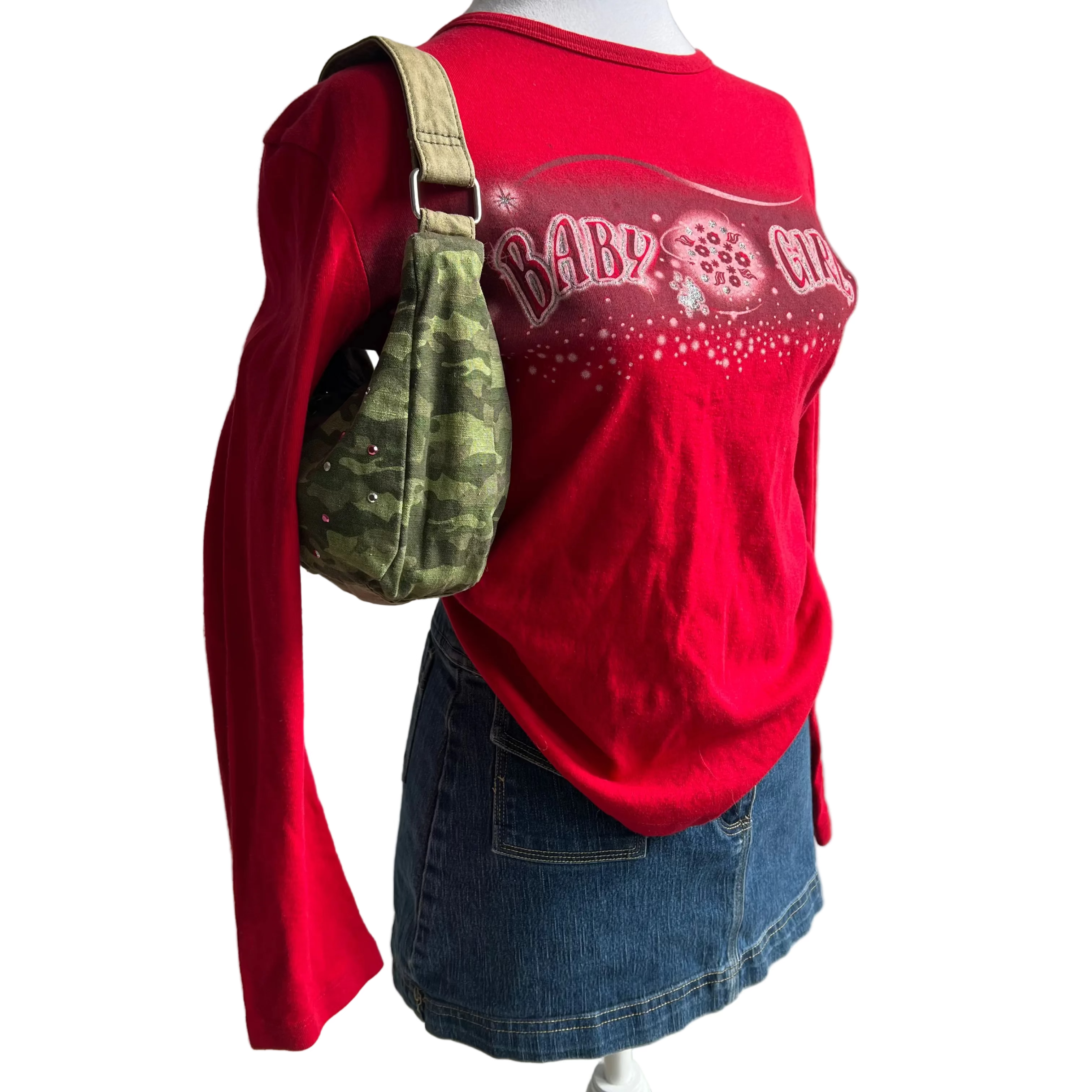 Y2K Camoflage Crescent Mini Handbag