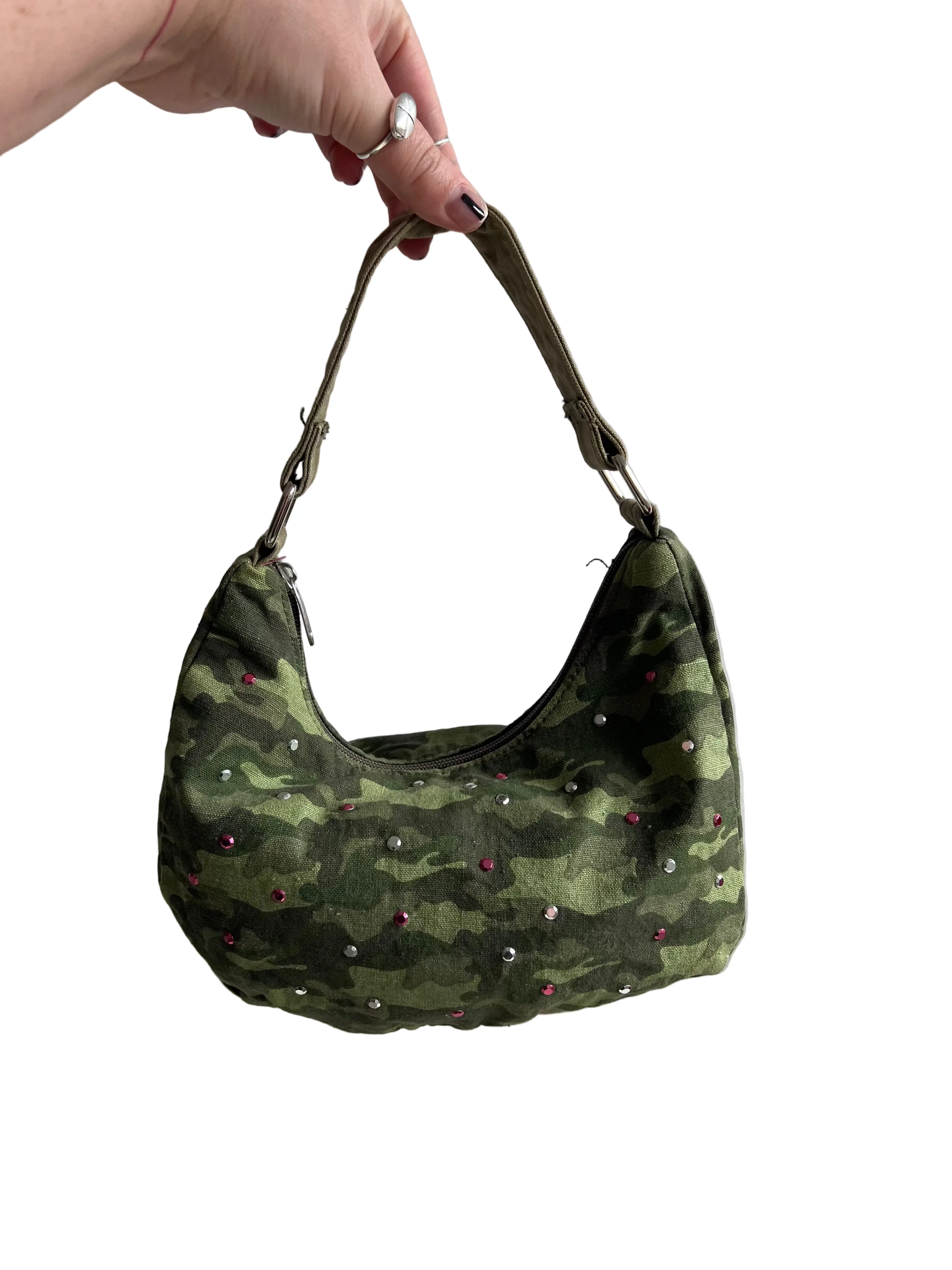 Y2K Camoflage Crescent Mini Handbag