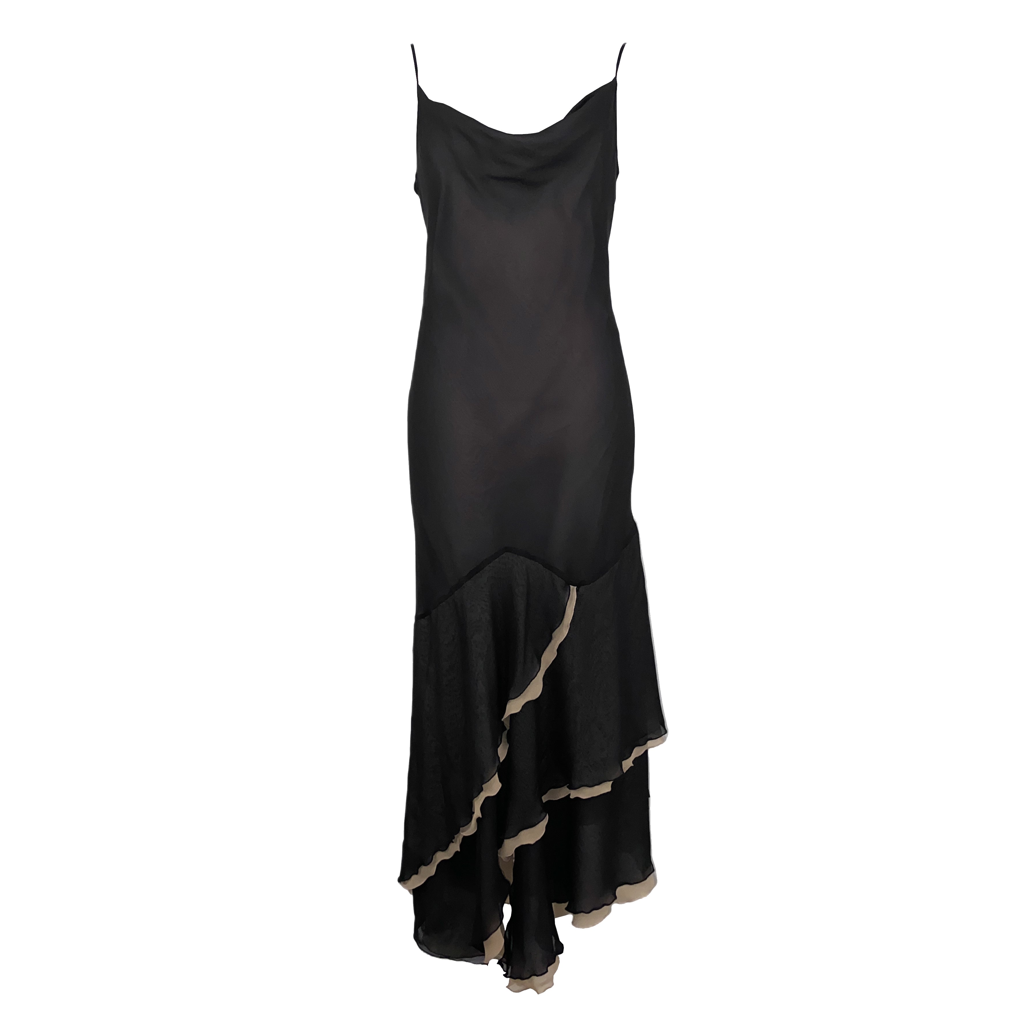 Noire Silk Full Length Dress (L)
