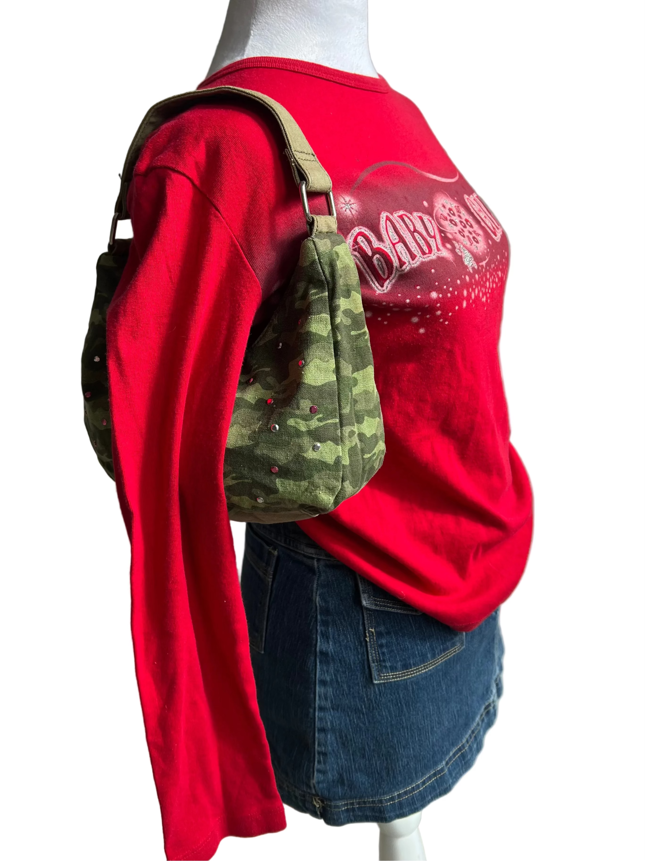 Y2K Camoflage Crescent Mini Handbag