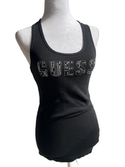 Y2K Bedazzled Guess Ribbed Knit Tank Top (M/L)