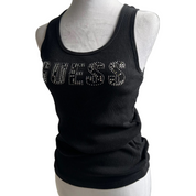 Y2K Bedazzled Guess Ribbed Knit Tank Top (M/L)