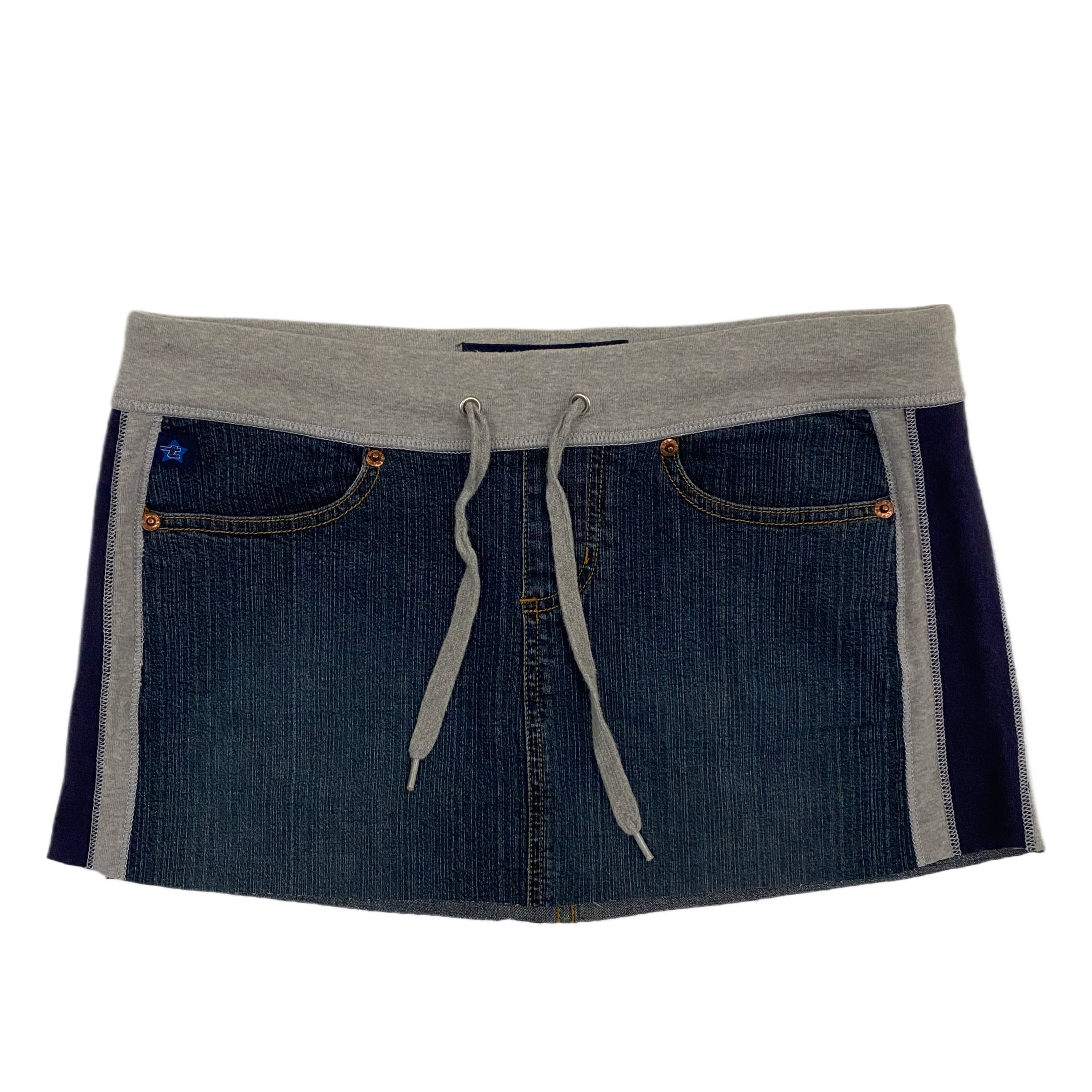 Sporty Denim Mini Skirt (S)
