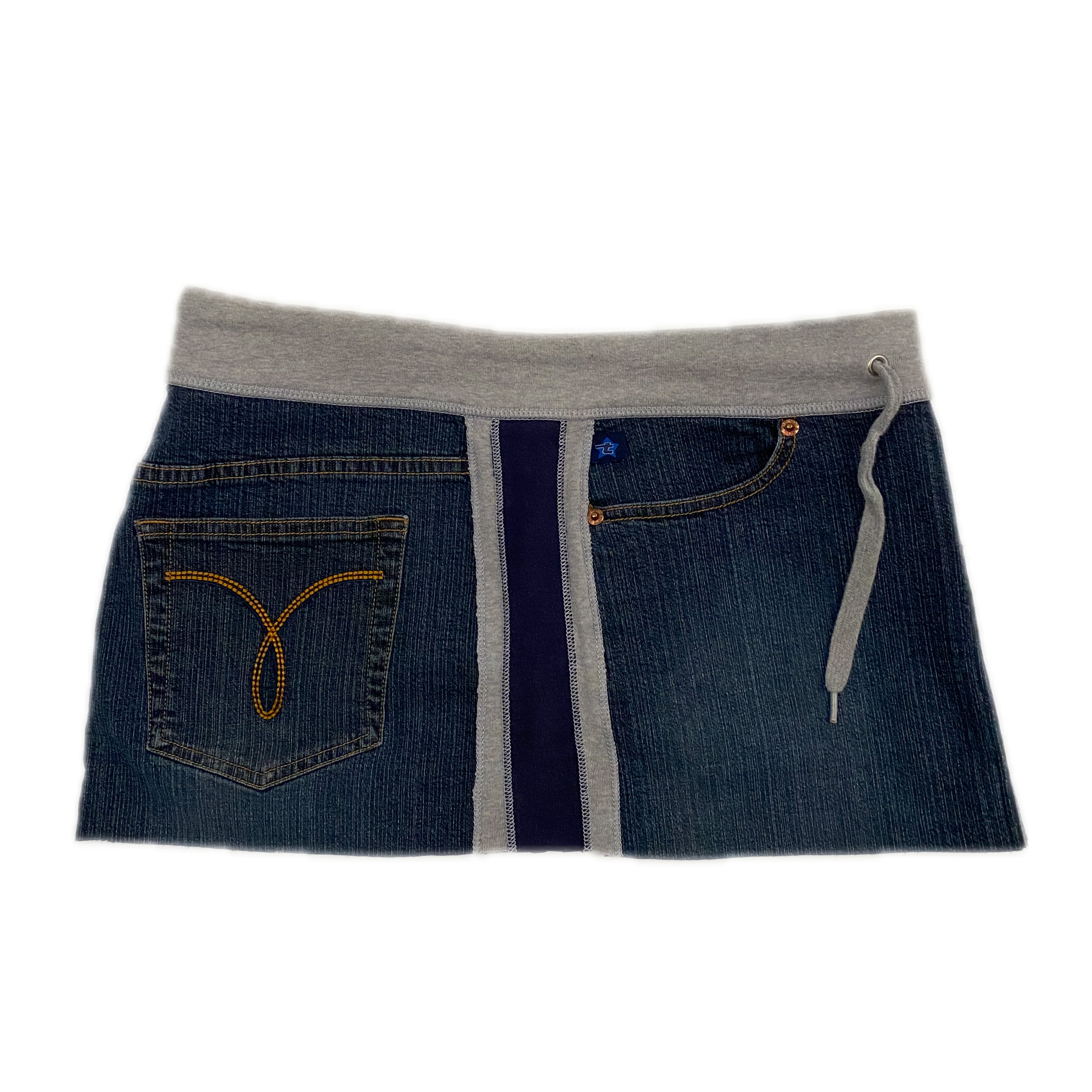 Sporty Denim Mini Skirt (S)