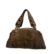 Y2K Genuine Suede Moschino Studded Shoulder Bag