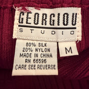Furry Burgundy Silk Knit Top (S)