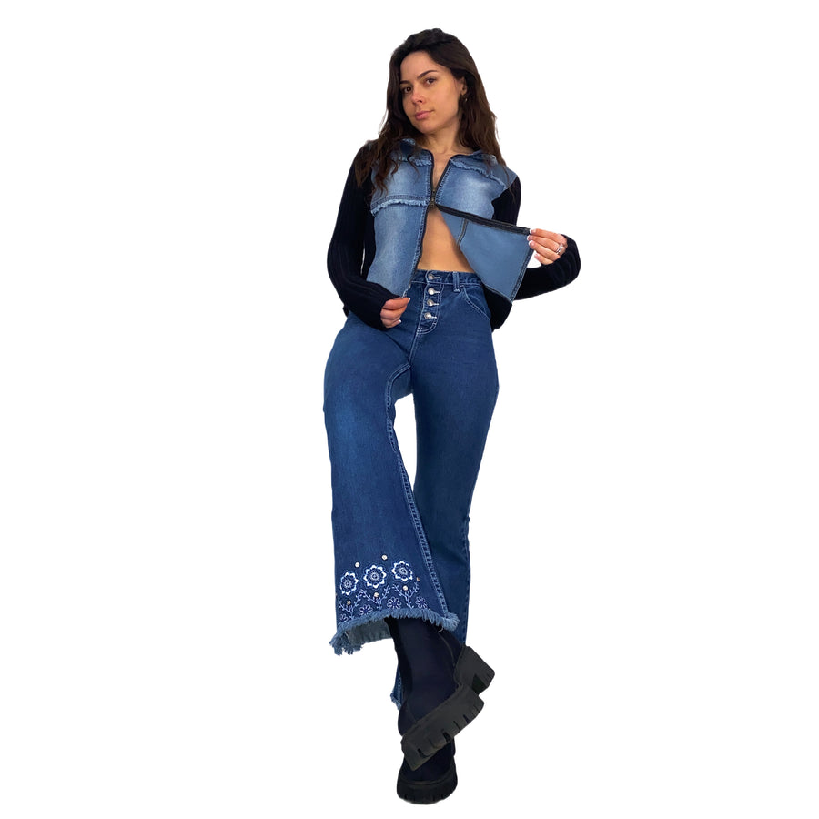 Early 2000's Embroidered Flares (XXS/XS Slim)