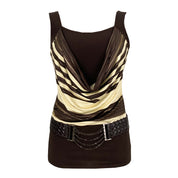 Y2K Brown Slinky Top (M)