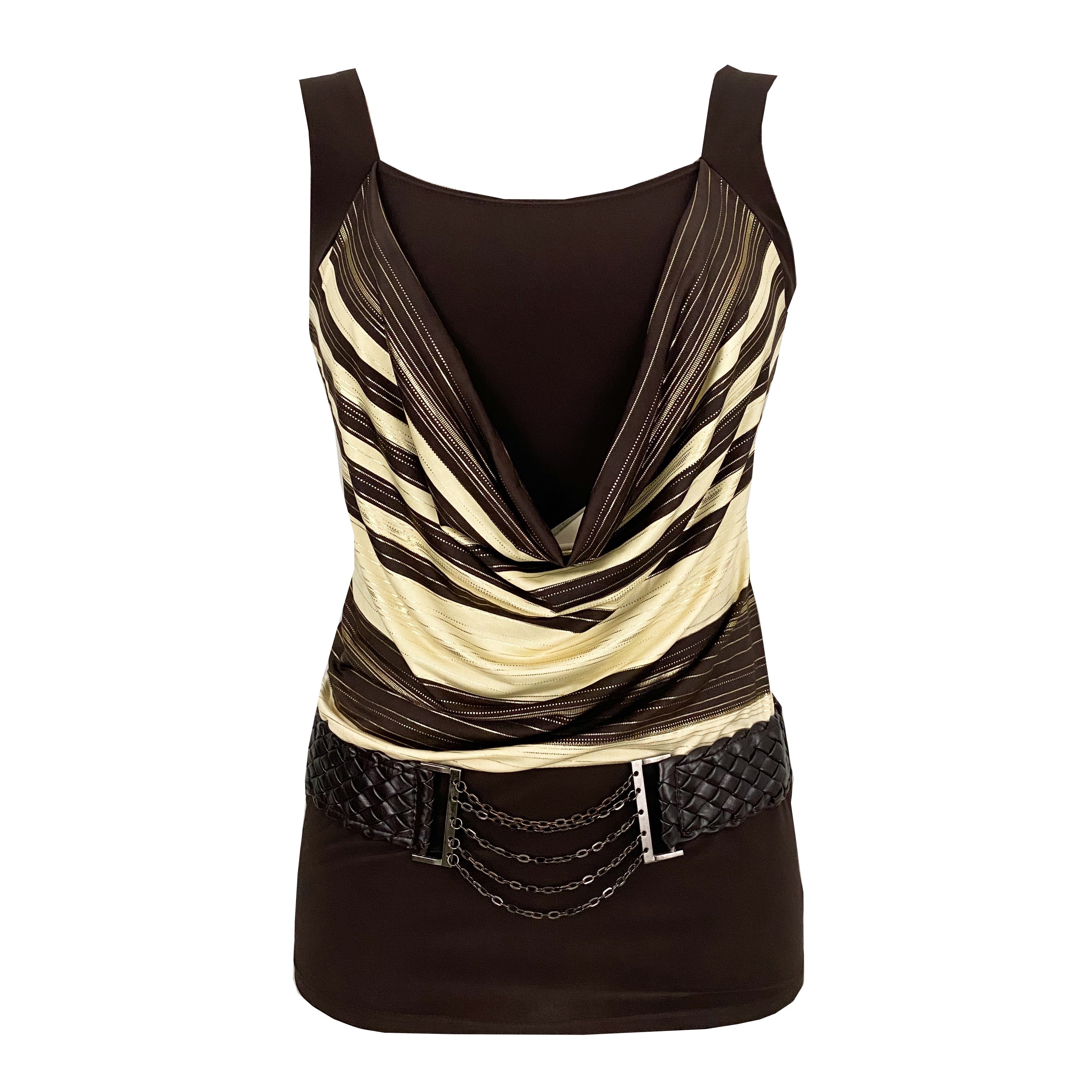 Y2K Brown Slinky Top (M)